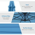 thumbnail image 5 of Outsunny 10' Cantilever Hanging Tilt Offset Patio Umbrella with UV & Water Fighting Material and Cross Base (Weight Not Included), Blue, 5 of 9