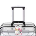 thumbnail image 5 of Disketp 2 Pcs Luggage Tag For Suitcase,Colorful Flowers Leather Baggage Tag With Stainless Steel Loop Privacy Cover For Women Men Girls, 5 of 5