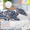 thumbnail image 3 of Orange Blue Bedding 3 Piece Duvet Cover Set Full Size, Morocco Boho Abstract Floral Ethnic Tribal Soft Microfiber Comforter Cover with Zipper Closure & Pillowcases, FadeResistant Quilt Cover, 3 of 9