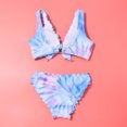 thumbnail image 4 of ATOGUTA Juniors Swimsuits for Teen Girls Sling Tie-Dye Print Beach Cute Bikini Suit Blue, Sizes 3T-8, 4 of 5