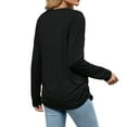 thumbnail image 2 of Joyutrip Women V Neck Long Sleeves Solid Color Ruched Tunic Top, 2 of 6