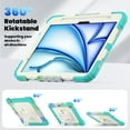 thumbnail image 4 of Dteck Full Body Protection Case for iPad Air 11 inch 2025/2024,Heavy Duty Protective Case 360° Rotating Kickstand with Screen Protector/Shoulder Strap/Pencil Holder for iPad Air 11" M3/M2,Rainbow/Mint, 4 of 8