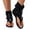 A-Black, variant on Women Round Open Toe Thong Back Zipper Bootie Style Flat Sandals Plus Size Adjustable Ankle Strap Spring Summer Fashion Comfort Red