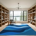 thumbnail image 2 of ODIKA 3x5 Machine Washable Non-Slip Area Rug, Abstract Navy Blue High Traffic Rug, Blue, 1059436, 2 of 7