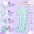 thumbnail image 4 of Zando Cotton Womens Nightgown Short Sleeve Sleep Shirt Print Pajama Dress M-2XL, 4 of 6