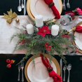 thumbnail image 4 of 2025 Artificial Christmas Decor, Traditional Red Green Festive Style For Dining Room Table, 4 of 5