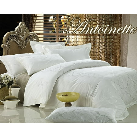 Jacquard Luxury Linens Queen Bedding Duvet Cover Set Dolce Mela DM446Q
