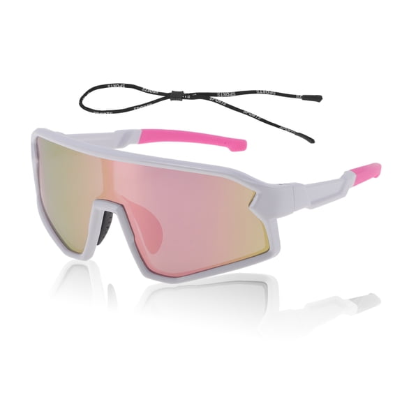 1 Set Motorcycle Riding Goggles Tri-Acetyl Cellulos UV400 Outdoor Sports Sunglasses for Motocross Dirt Bike ATV Pink Lens White Pink Frame