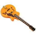 thumbnail image 3 of Guitarra eléctrica hueca de madera en miniatura dorada con soporte, modelo de instrumento musical de 7,1 pulgadas., 3 of 14