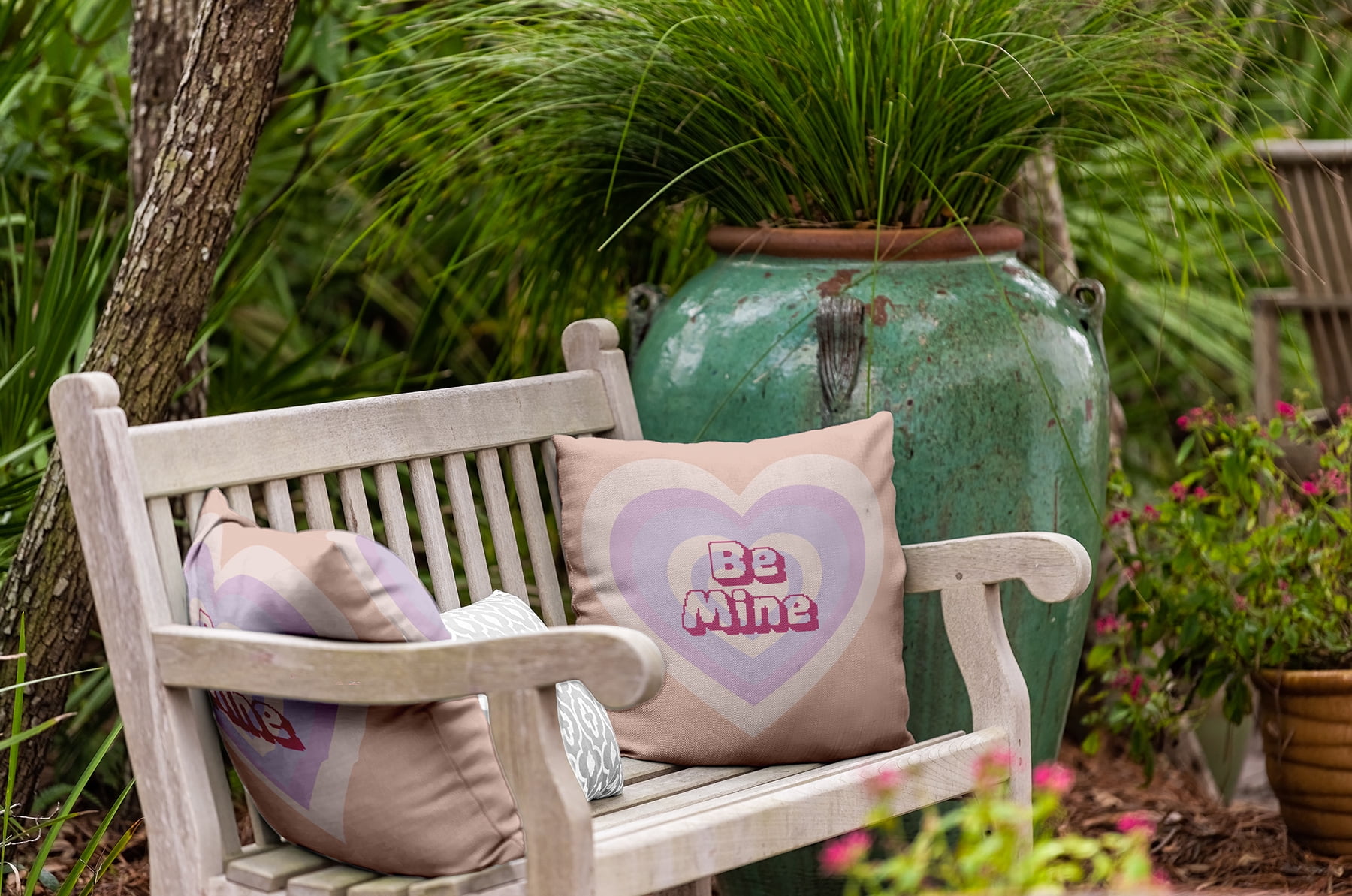 20" x 20" Simply Daisy Be Mine Polyester Indoor/Outdoor Pillow, Sunwashed Brick Qty 1