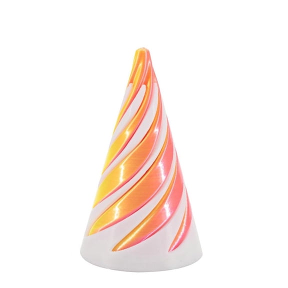 1pc White Red Dual Color Size: 6.4*3.1*3.1CM 3D Printed Decompression Spiral Cone Fingertip Two-Color Swirl