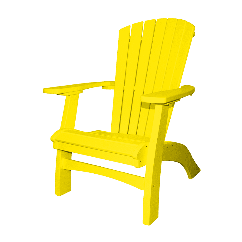 Poly Casual Seaside Upright Adirondack Chair (Yellow