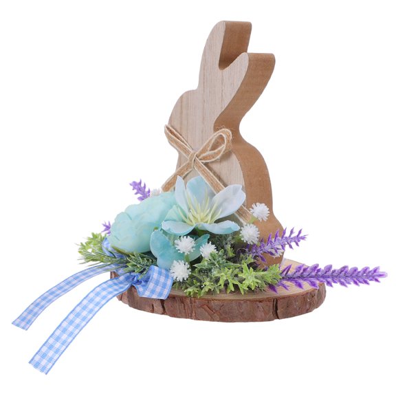 Mobestech Blue Wooden Bunny Figurine Farmhouse Easter Decor Safe Craftsmanship Indoor Use