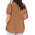 thumbnail image 4 of Women's Color Block Gradient Print V Neck Short Sleeve Casual Loose Tops, 4 of 6