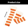 thumbnail image 5 of Christmas Ribbed Knit Color Blocking Striped Leg Warmers Socks for Women Plush Trim Splicing Boot Cuffs Leg Covers, 5 of 21
