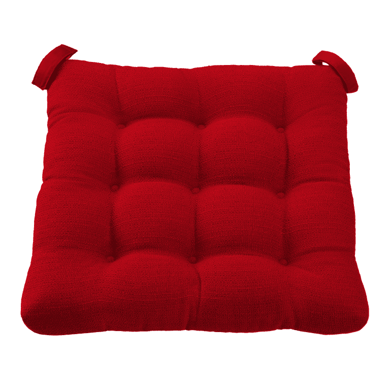 Mainstays Textured Chair Seat Pad (Chair Cushion), Red Color, 4