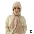 thumbnail image 1 of Winter Knitted Integrated Hat Scarf Set Cold Proof Ear Protection Scarf Warm Beanies Cycling Windproof Ladies Outdoor Caps D, 1 of 6