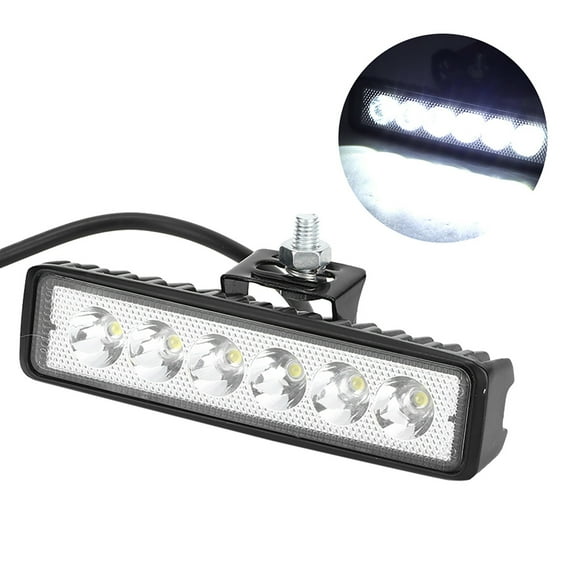 12V 18W 6 LED Barra Lámpara de trabajo Luz de circulación diurna Modificación del vehículo IP67Negro