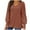 Coffee, variant on Lenago Women's Pullover Sweaters Plus Size Fall Fashion Pure Colour Hairball Round-Neck Sweater Pullover Sweaters Jumper