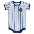 thumbnail image 2 of Infant White Chicago Cubs Pinstripe Power Hitter Coverall, 2 of 3