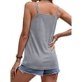 thumbnail image 5 of Xuanfei Women V Neck Solid Color Double Shouler Strap Sleeveless Tank Top, 5 of 7