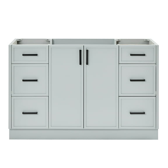 Ariel Kelly 54 Inch Single Sink Base Cabinet In Grey