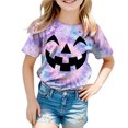thumbnail image 4 of Qopobobo Kids' Halloween T-Shirt All Holidays,Birthdays Short Sleeve Graphic T-Shirts 4T 5T(Light Purple, 4-5 Years), 4 of 5