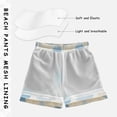thumbnail image 5 of Blue Beige Rhombus Patterns Swim Trunks Board Shorts Beach Pants Bathing Bottoms M, 5 of 8
