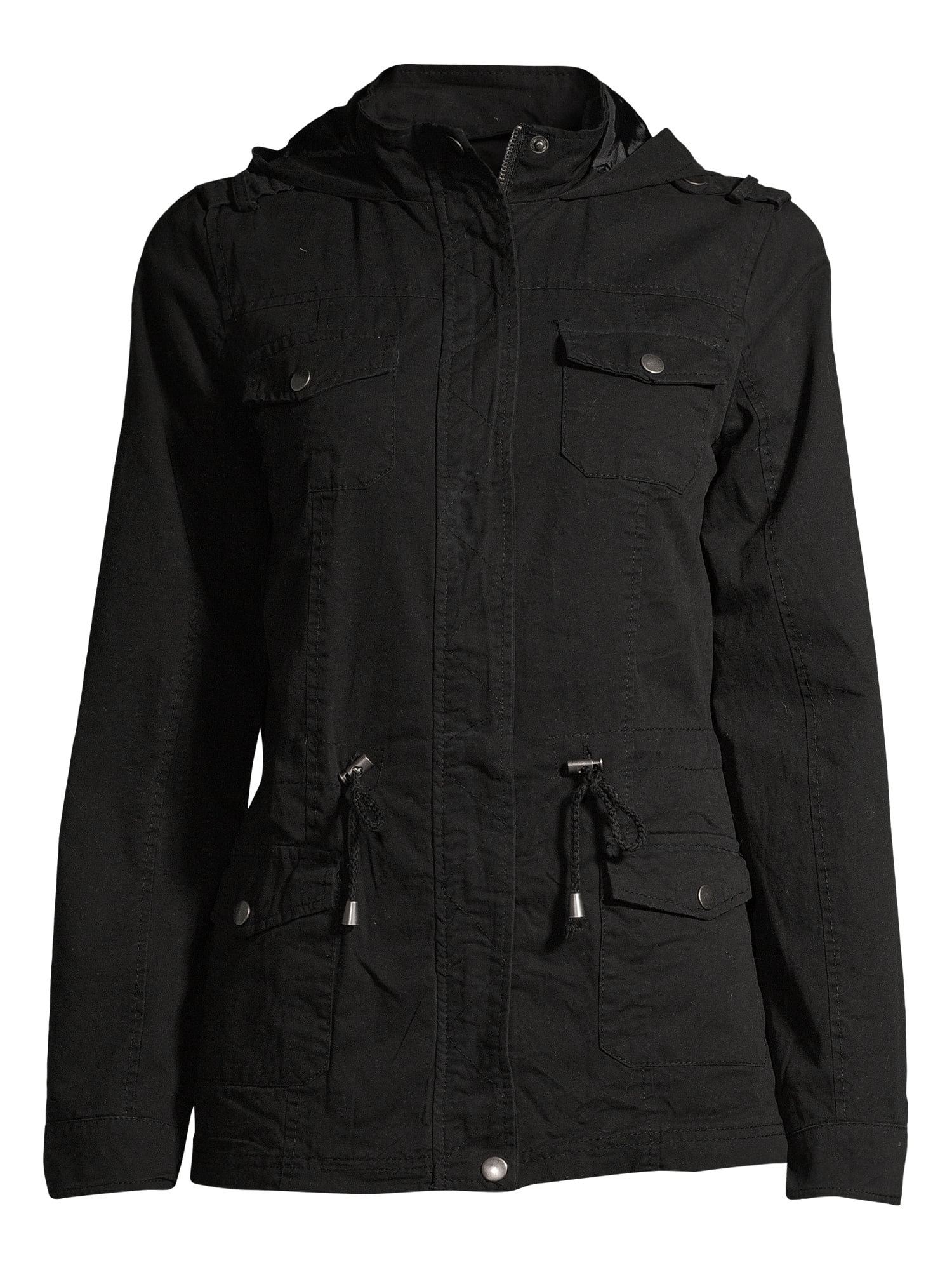 ◆KODAK◆ TRIP HOOD ANORAK JACKET WOMEN BLACK K3322RJK82BLK New Look Women's Long Sleeve Anorak Mid-Length Jacket