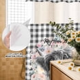 thumbnail image 3 of No Hook Shower Curtain, Black Cow Floral Shower Curtains for Bathroom with See Through Top Window, Black Buffalo Plaid Farmhouse Animals Waterproof & Washable Bath Curtain 66"x72", 3 of 9