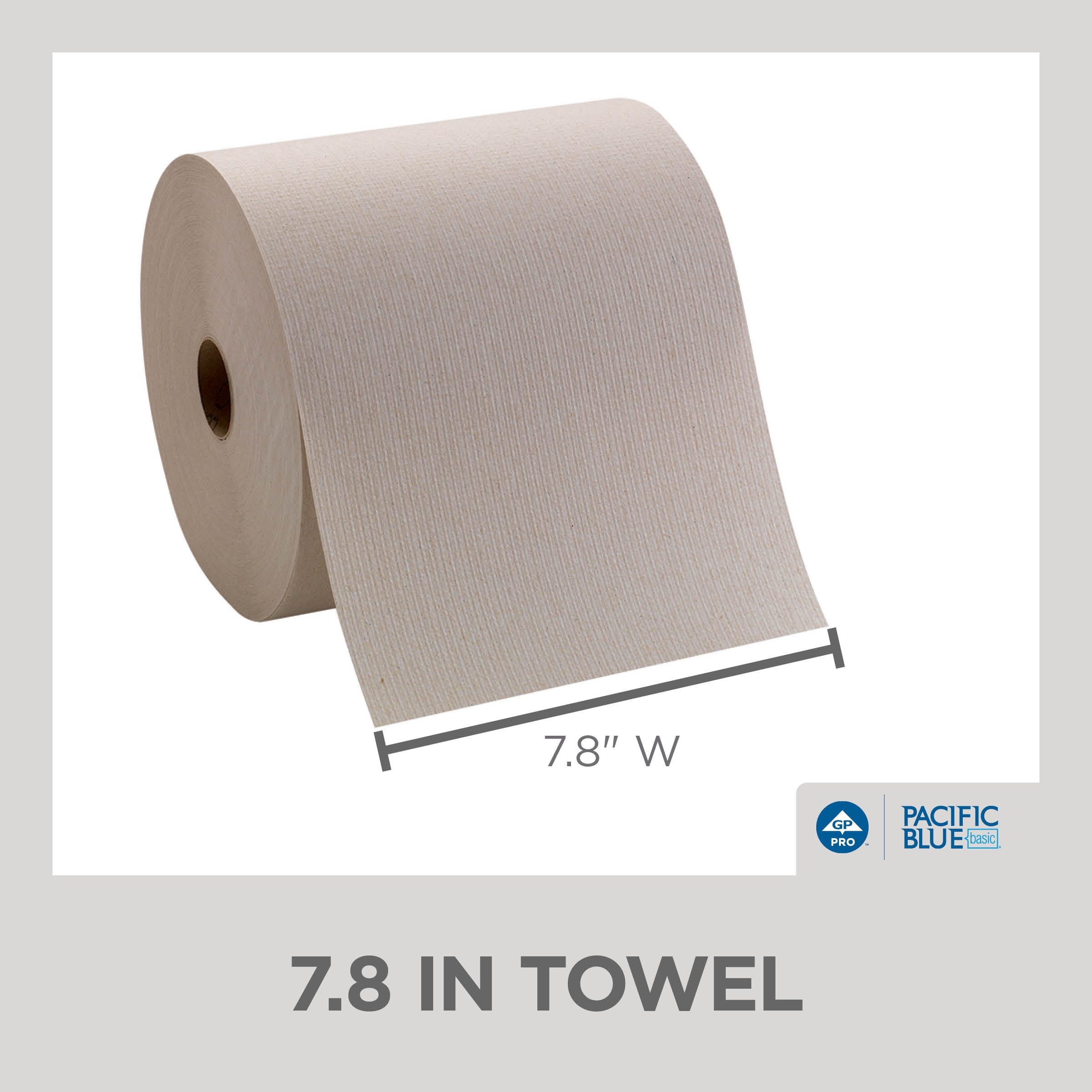Pacific Blue Basic® Recycled Hardwound Paper Towel Roll by GP PRO (Georgia-Pacific), Brown, 26301, 800 Feet Per Roll, 6 Rolls Per Case