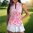 thumbnail image 4 of Uorisanigo Pink Heart Womens Hiking Running Workout Tops for Tennis Hiking & Outdoor Sports Comfortable Womens Golf Shirt Sleeveless Zip Up Shirts Daily Wear, 4 of 7