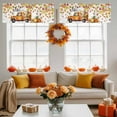thumbnail image 4 of Hello Fall Valances for Windows, 42 x 18in, Harvest Truck Maple Leaf Pumpkin Thanksgiving Rod Pocket Kitchen Valance Curtain Light Filtering Window Treatments for Living Room Bedroom, 1 Panel, 4 of 7