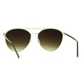 thumbnail image 4 of Womens Metal Rim Color Mirror Boyfriend Style Pilots Sunglasses Gold Brown, 4 of 4
