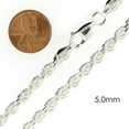 thumbnail image 4 of Cadena Para Mujer y de Plata 925 de Ley Esterlina Italiana Cuerda Corte De Diamante, 4 of 9