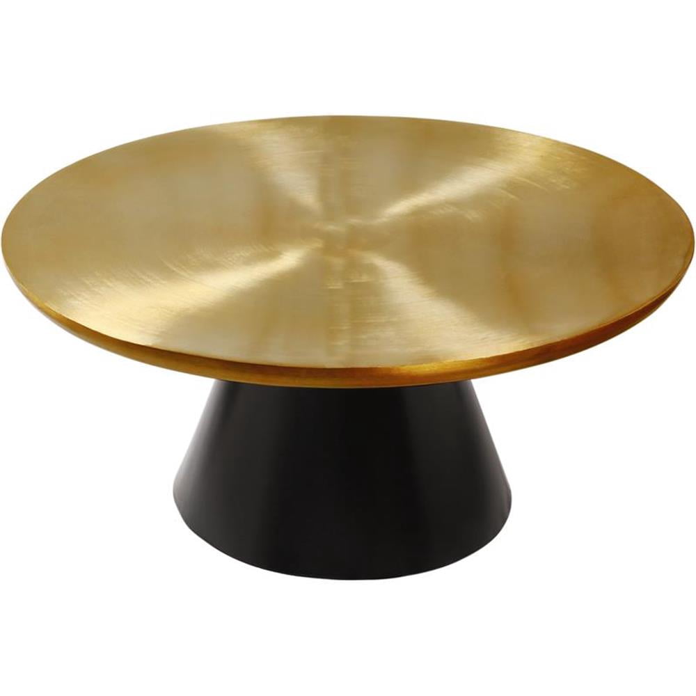 Meridian Furniture Martini 36" Iron Coffee Table in Brushed Gold/Matte Black