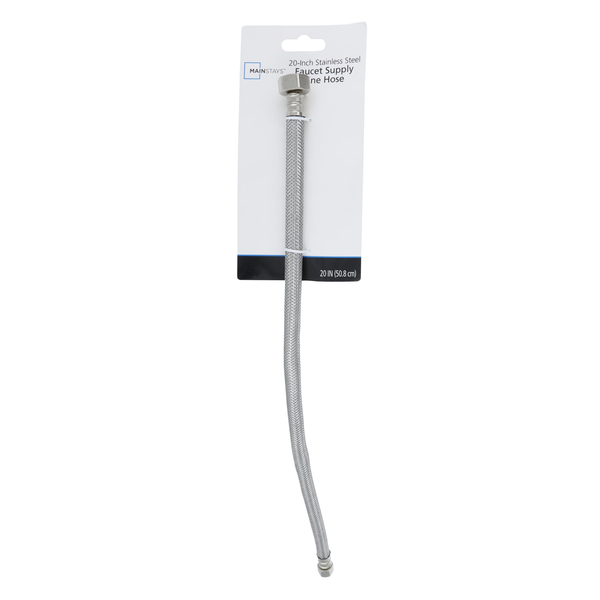 (2 pack) Mainstays 20 inch Stainless Steel Faucet Supply Line Hose, 1-Pack, New (59831)