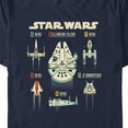 thumbnail image 2 of Men's Star Wars: A New Hope Starfighters and Starships Chart Graphic Tee Navy Blue 2X Large, 2 of 5
