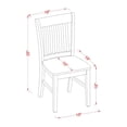 thumbnail image 2 of Norfolk Dining Room Chair - Solid Wood Top, Modern Design, Wooden Seats, Linen White Finish, 2 of 2