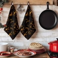 thumbnail image 6 of Black Yellow Orange Kitchen Towels Set of 2, Minimalist Abstract Art Absorbent Dish Towels for Kitchen, Microfiber Hand Towel, Quick Drying Tea Towel for Cleaning Decorative Dishcloths, 6 of 7