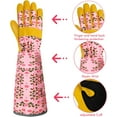 thumbnail image 6 of Long Gardening Gloves for Women Thorn Proof Leather Garden Gloves Breathable Working Gloves for Women Yard Outdoor, 6 of 14