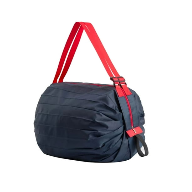 Moyic Bolsas de almacenamiento plegables para viaje, bolsa de compras ligera inteligente para viaje, bolso de playa Almacenamiento y organización del hogar Azul marino
