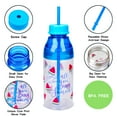 thumbnail image 2 of Home Tune 22oz Kids Water Drinking Bottle - BPA Free, Wide Mouth, Straw Lid Top, Fruit Infuser, Easy Open, Lightweight, Leak-Proof Water Bottle For Girls & Boys - Flamingo & Crap 2 Pack, 2 of 5
