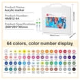 thumbnail image 3 of Deli Paint Markers Quick Drying Acrylic Marker Pens Paint Pens Paint Markers for Wood Rock Plastic Canvas-64 Colors, 3 of 11