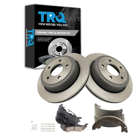 TRQ Rear Ceramic Brake Pad & Rotor Kit Fits 2010-2011 Ford Ranger BKA28238