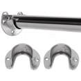 thumbnail image 1 of Brida De Zócalo De Varilla En Forma De U, Soportes De Varilla De Armario, Soportes De Extremo De Acero Inoxidable, Fijación Firme, 6 Juegos De Soporte Resistente Para Uso, 1 of 7