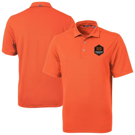 Men's-Cutter & Buck  Orange Houston Dynamo FC Big & Tall Virtue Eco Pique Recycled Polo