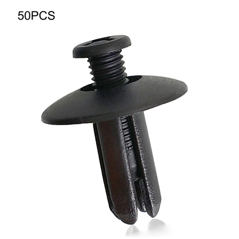 50pcs 8mm Hole Universal Push Type Retainer Car Roof Fender Nylon