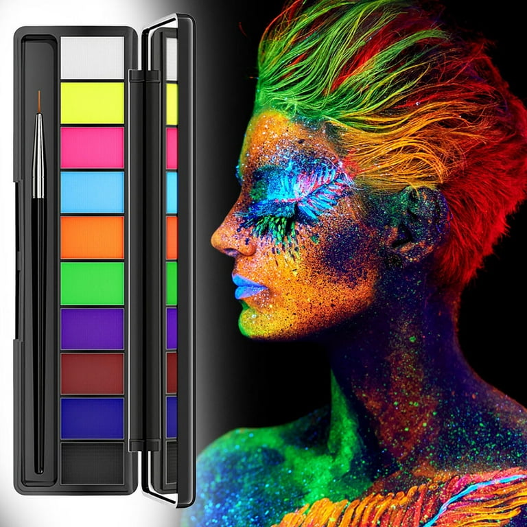 Body Paints for Adults Rainbow Face Paint Kit Colorful Water Based Body Paint Painting Party Supplies 8ml Face and Body Paint A, Size: One size, Clear