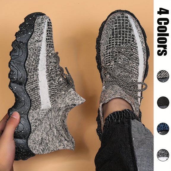 Men's Casual Athletic Shoes - Breathable, Non-Slip, Elastic Sock Design, Trendy Style Running Shoes